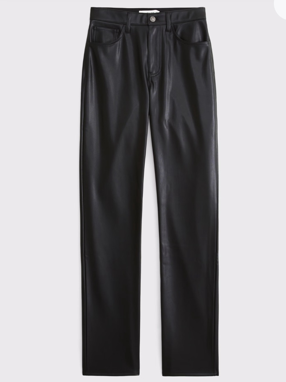 Abercrombie & Fitch Black Vegan Leather 90’s Straight Ultra High Rise 26/2s